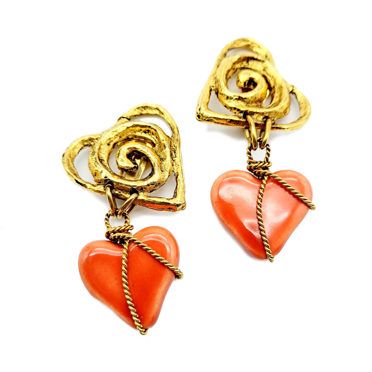 Vintage heart dangle earrings Carole