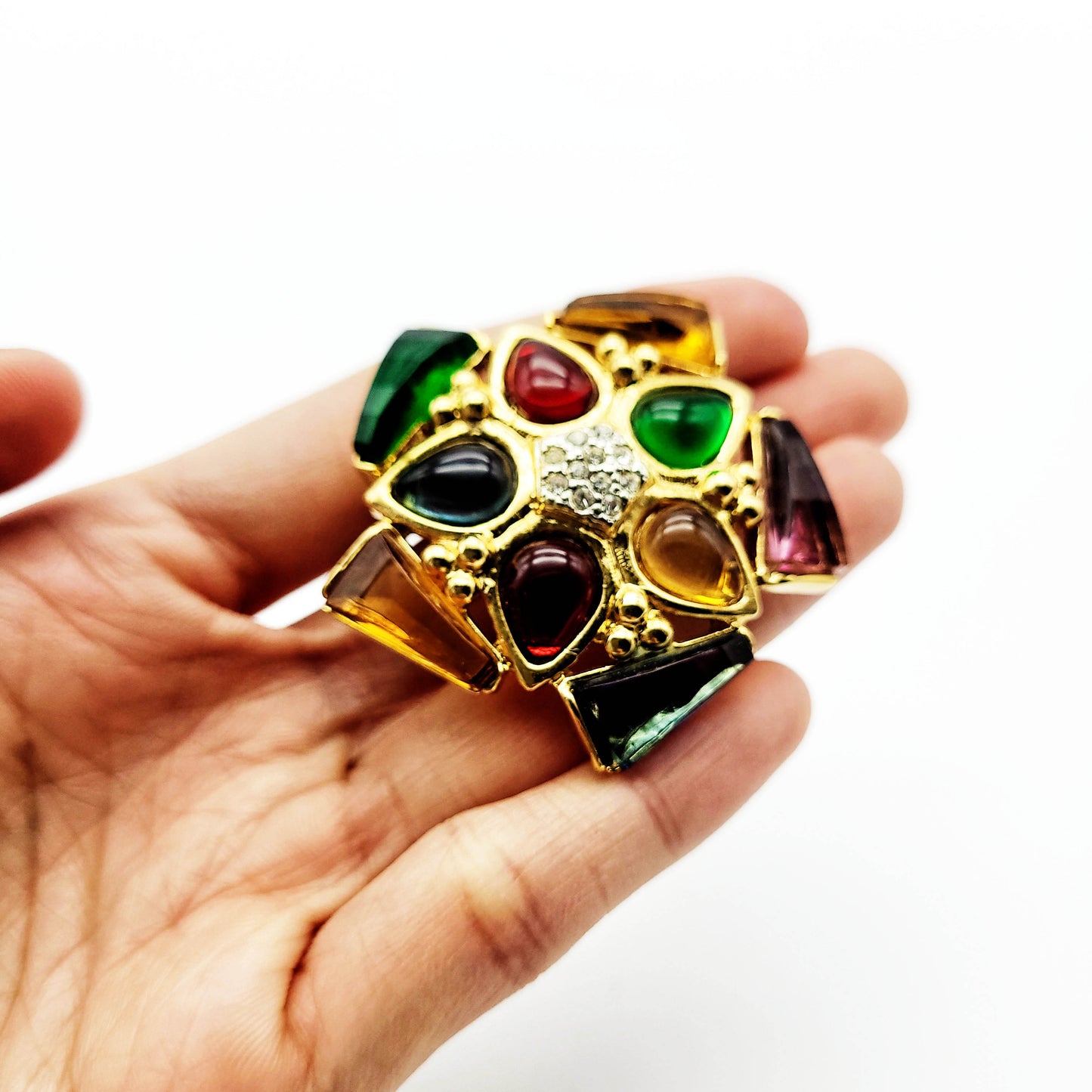 Vintage colorful flower brooch