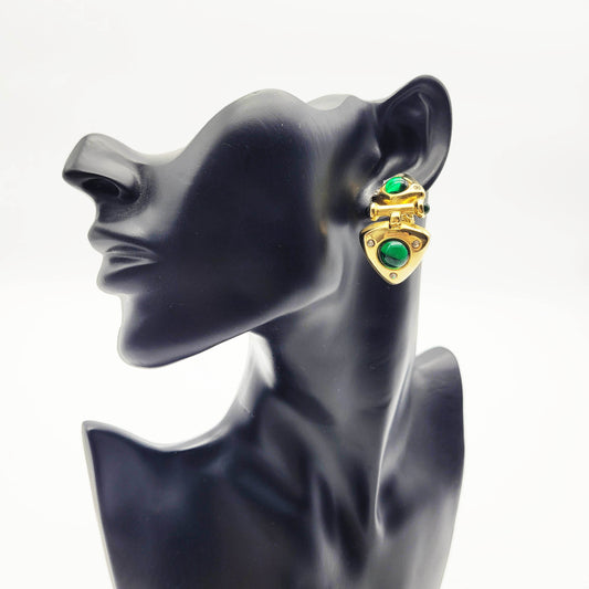 Vintage green resin dangle earrings
