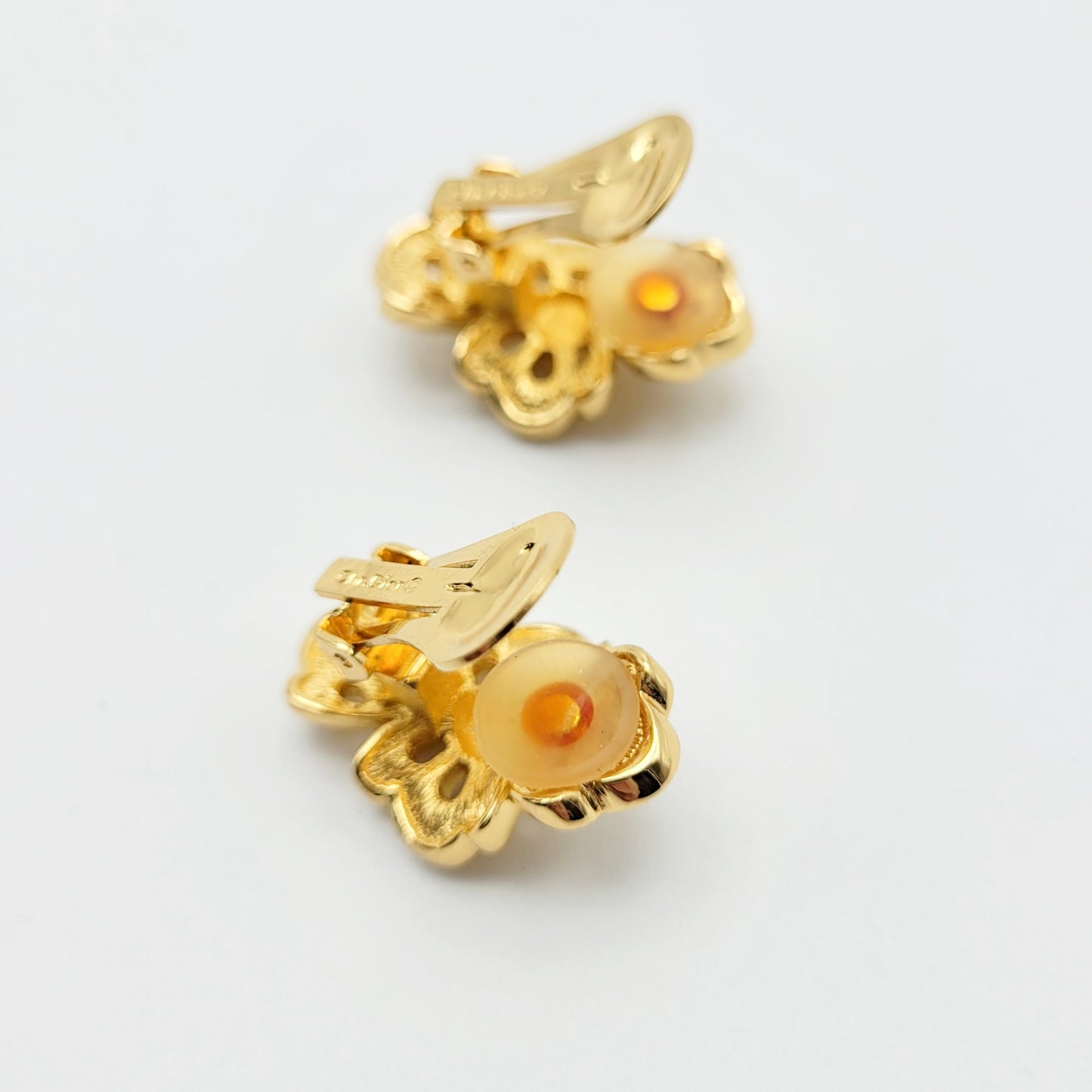 Boucles d'oreilles Vintage Christian Dior Fleur