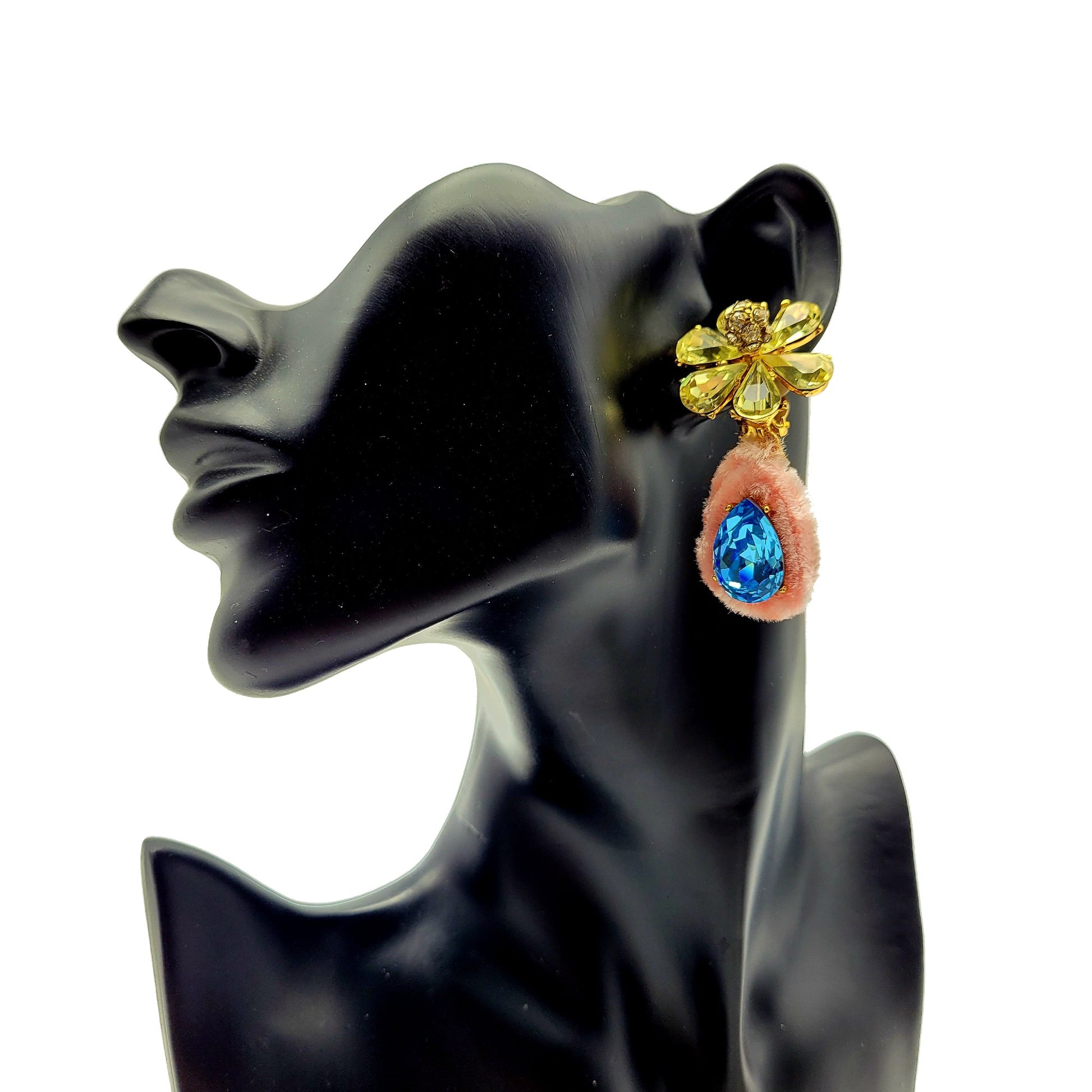 Vintage Christian Lacroix flower dangle earrings from Secondista