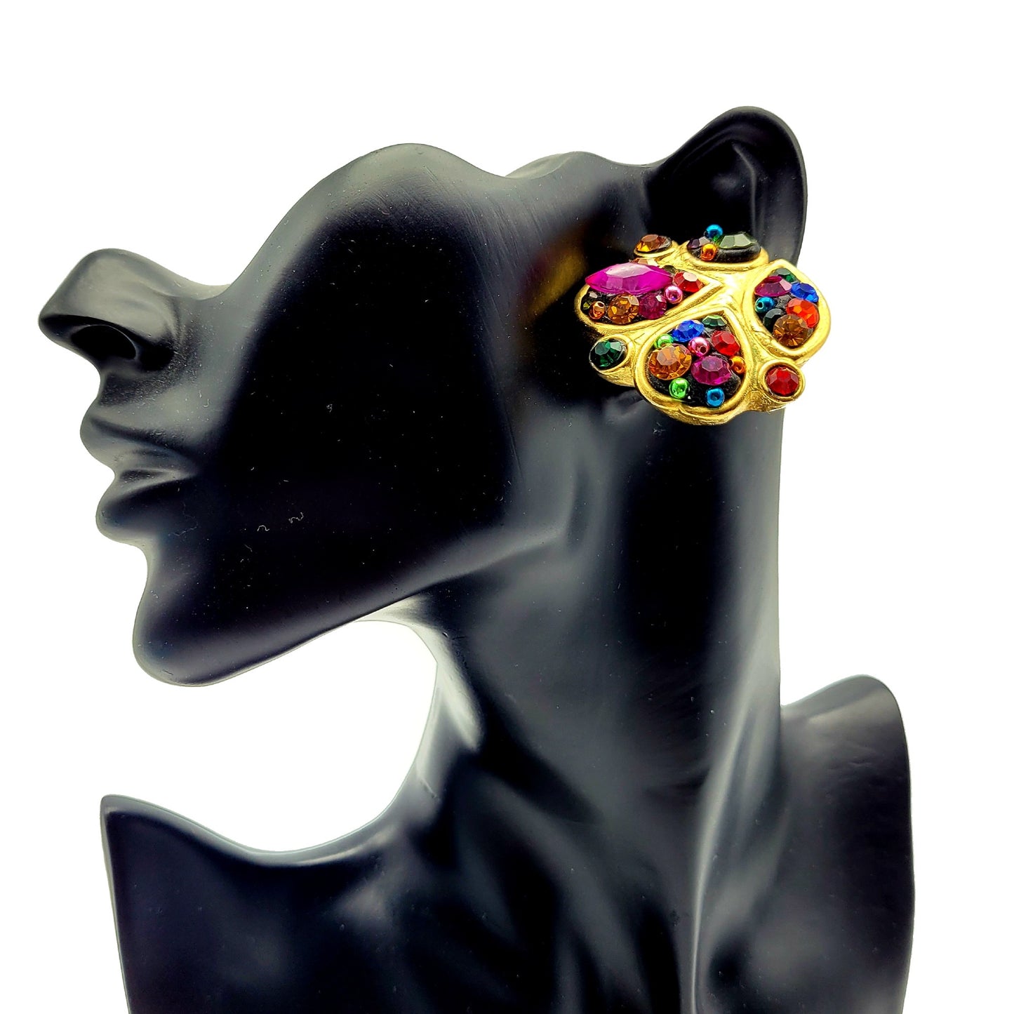 Boucles d'oreilles vintage Jacky De G colorées