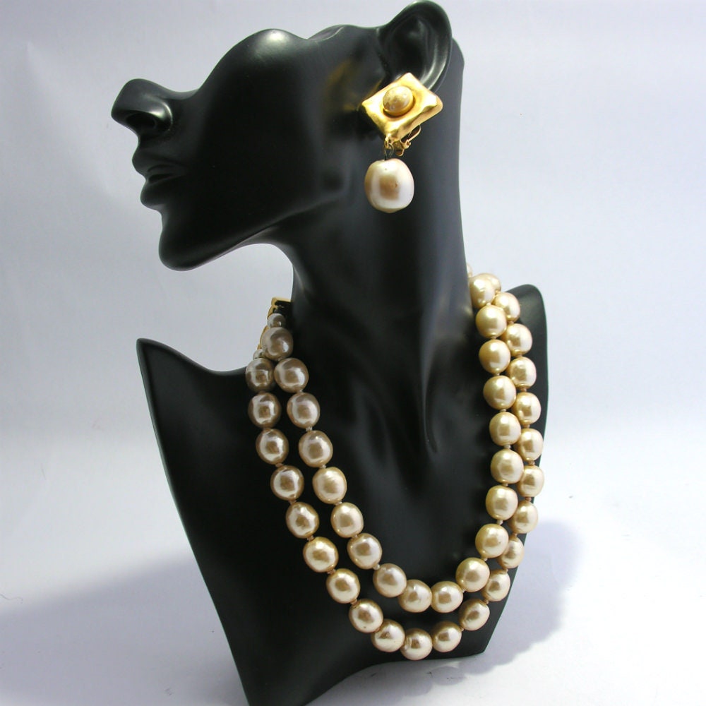 Vintage Karl Lagerfeld Pearl Jewelry Set - Secondista