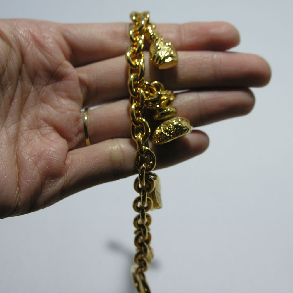 Vintage Kenzo Goldtone Charm Bracelet - Secondista
