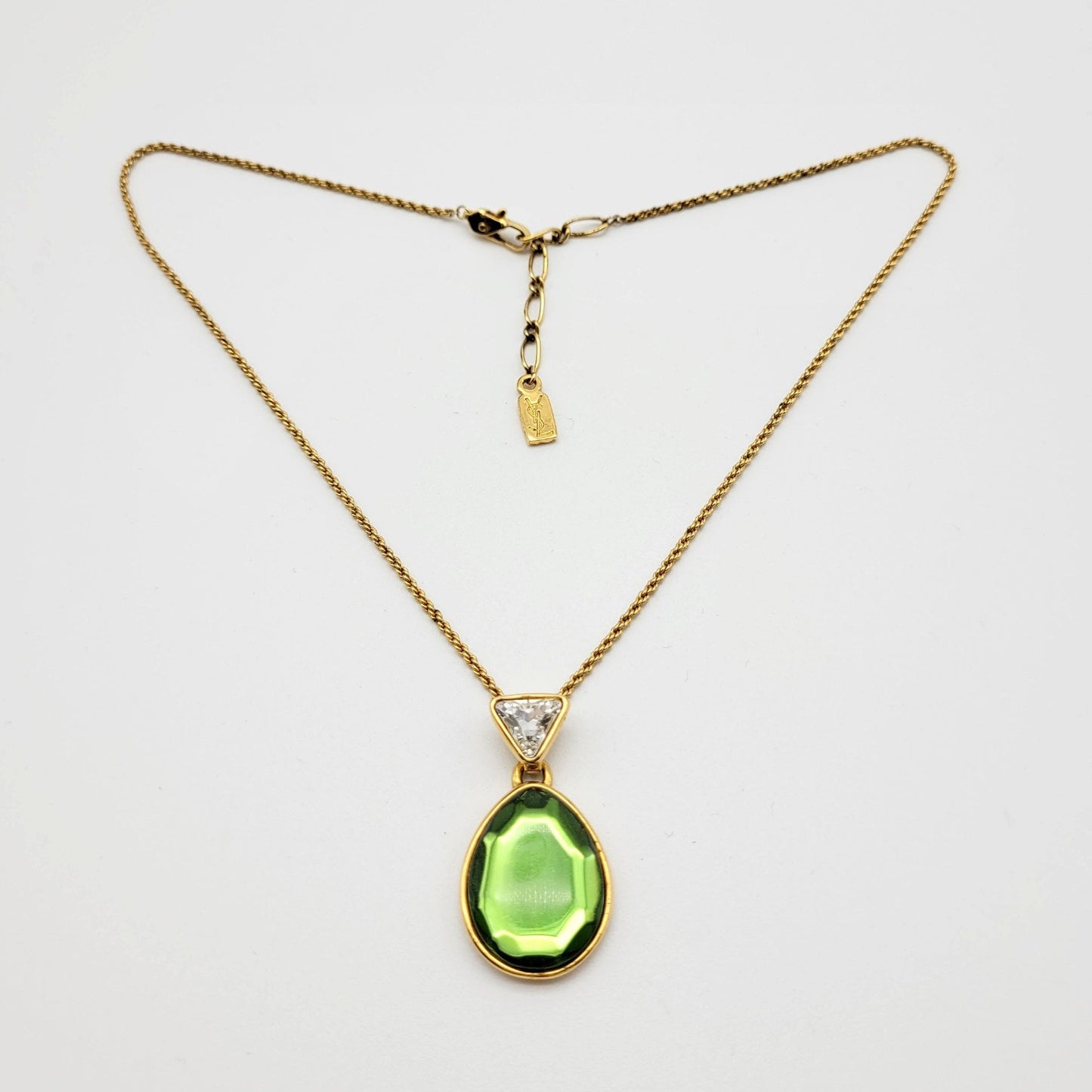 Vintage Yves Saint Laurent green Pendant Necklace - Secondista