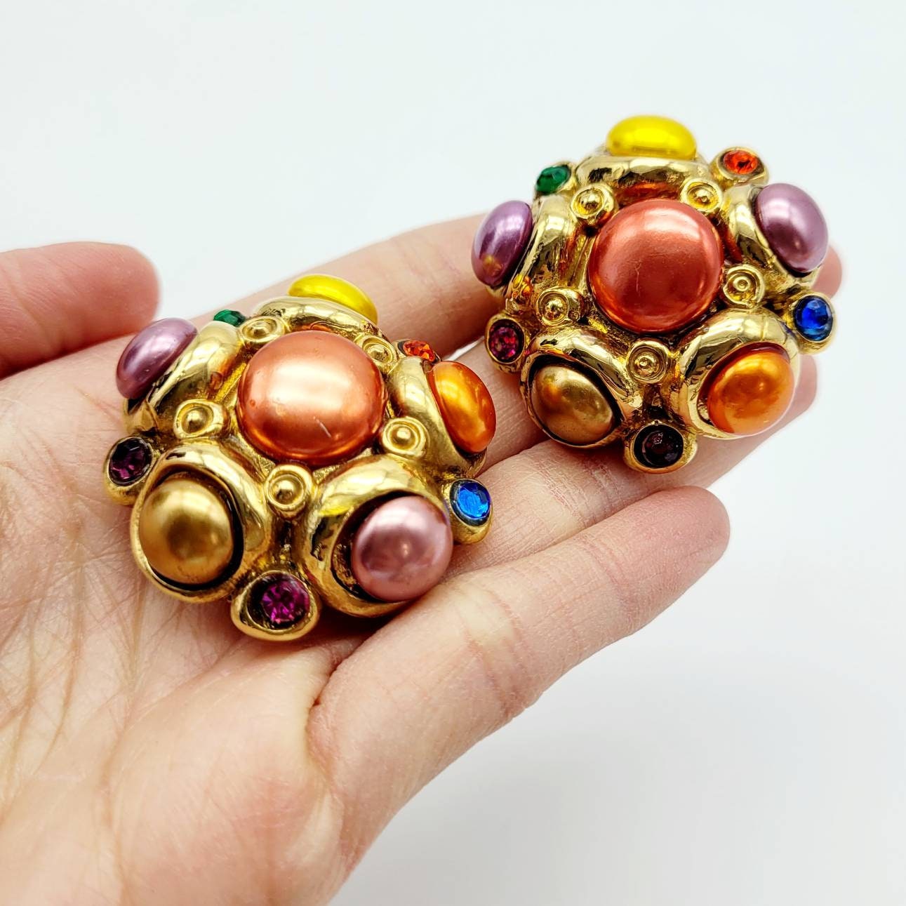 Vintage French Jacky de G colorful Earrings - Secondista