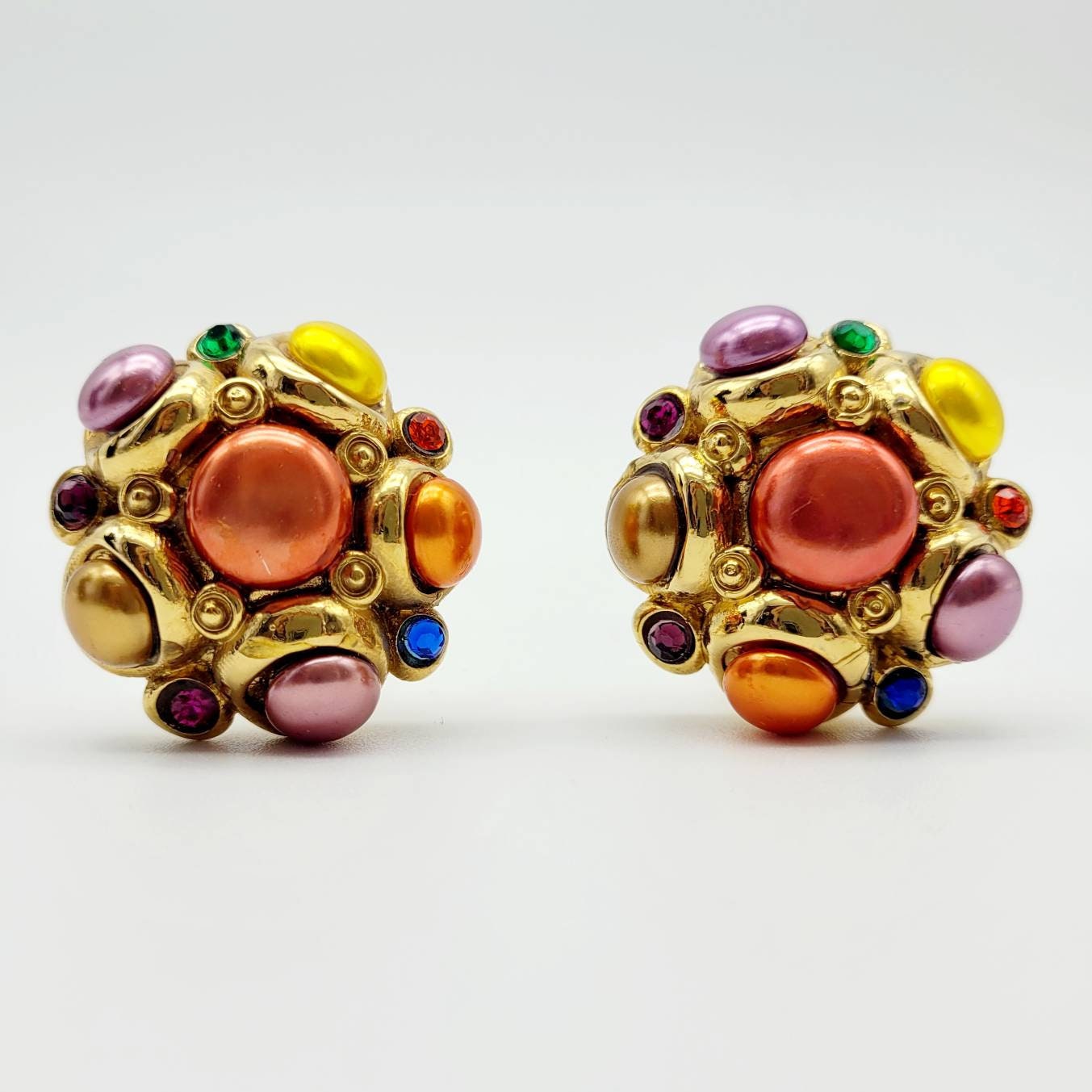 Vintage French Jacky de G colorful Earrings - Secondista