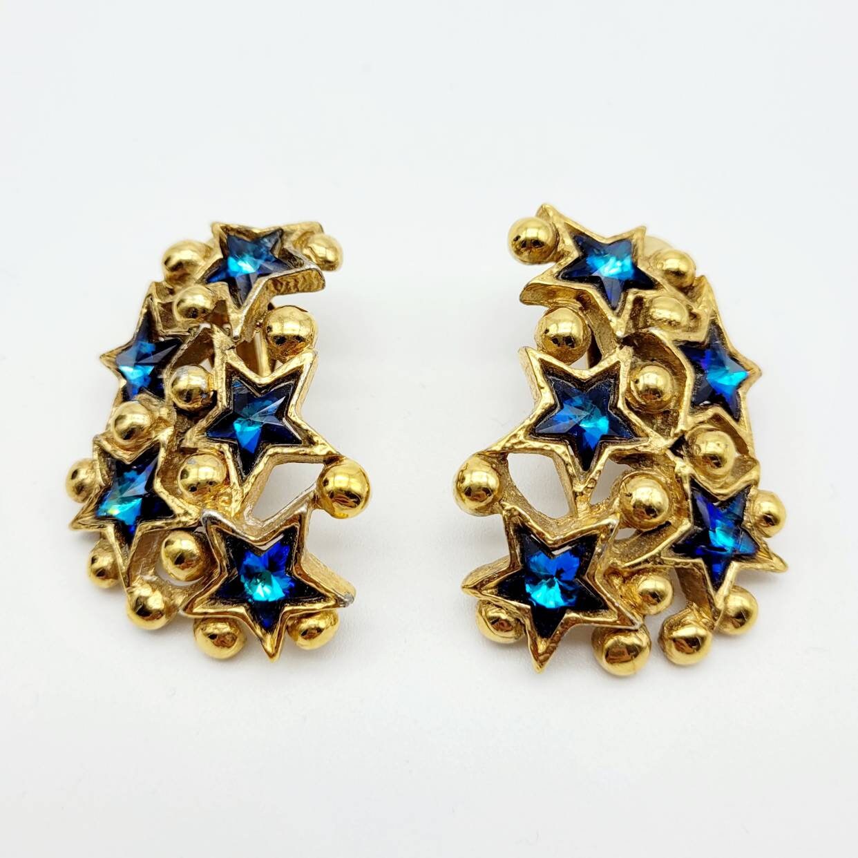 Vintage Guy Laroche blue star Earrings - Secondista