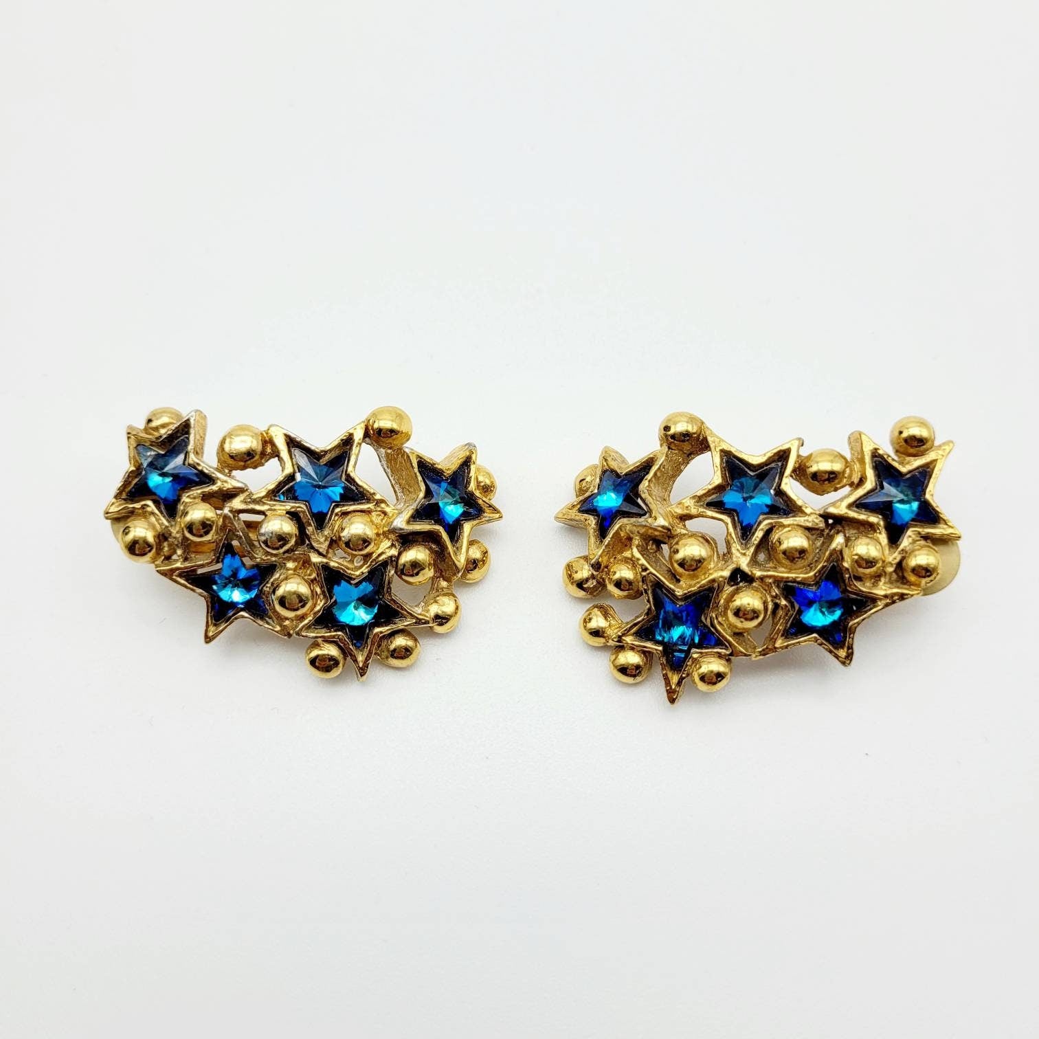 Vintage Guy Laroche blue star Earrings - Secondista