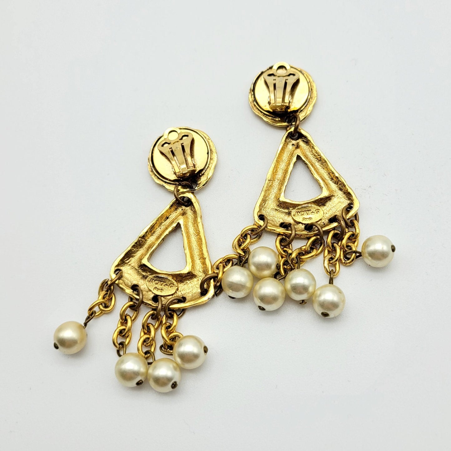 Vintage Jacky De G dangle faux pearl Earrings - Secondista