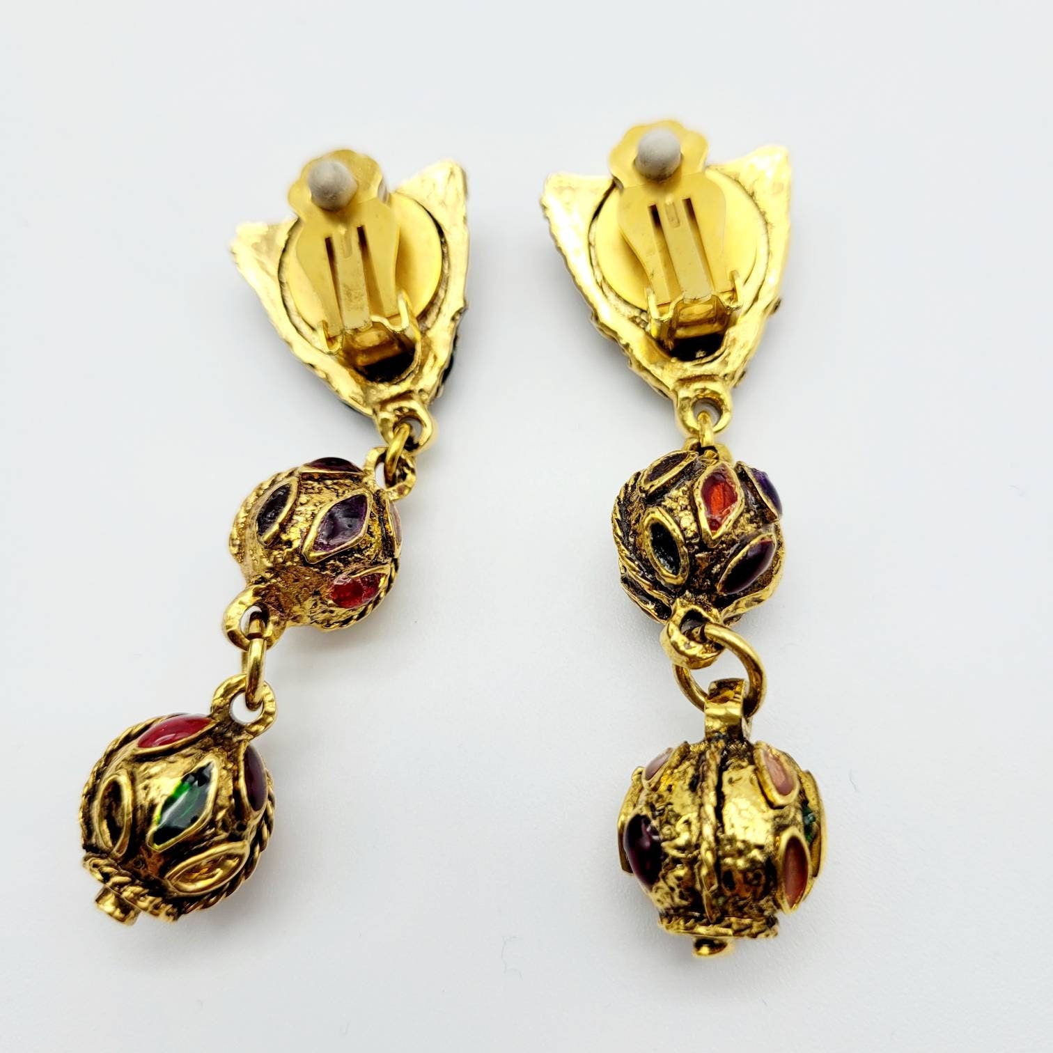 Vintage French unsigned Satellite dangle Earrings - Secondista