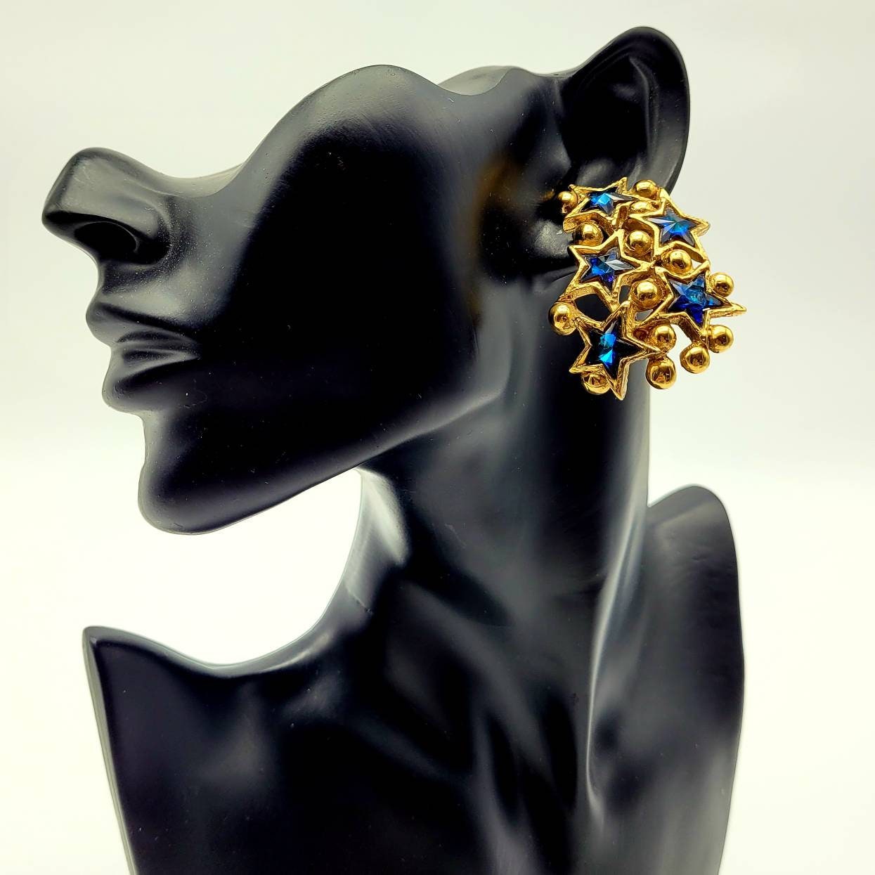 Vintage Guy Laroche blue star Earrings - Secondista