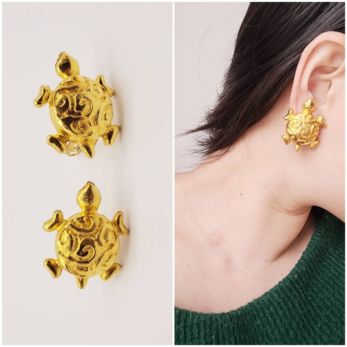 Vintage Édouard Rambaud turtle Earrings - Secondista