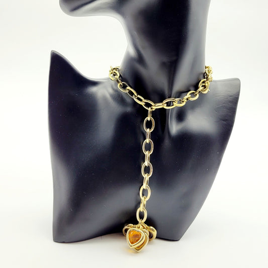Vintage French heart Chain Necklace - Secondista