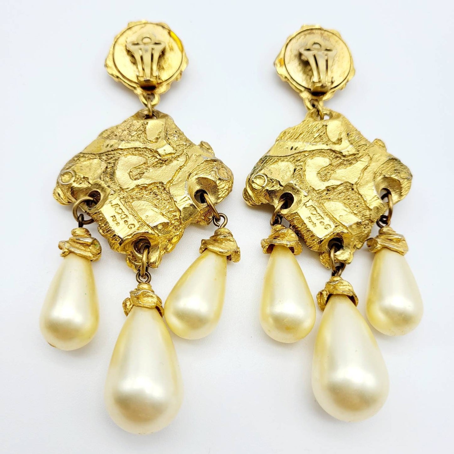 Vintage Jacky De G faux pearl dangle Earrings - Secondista