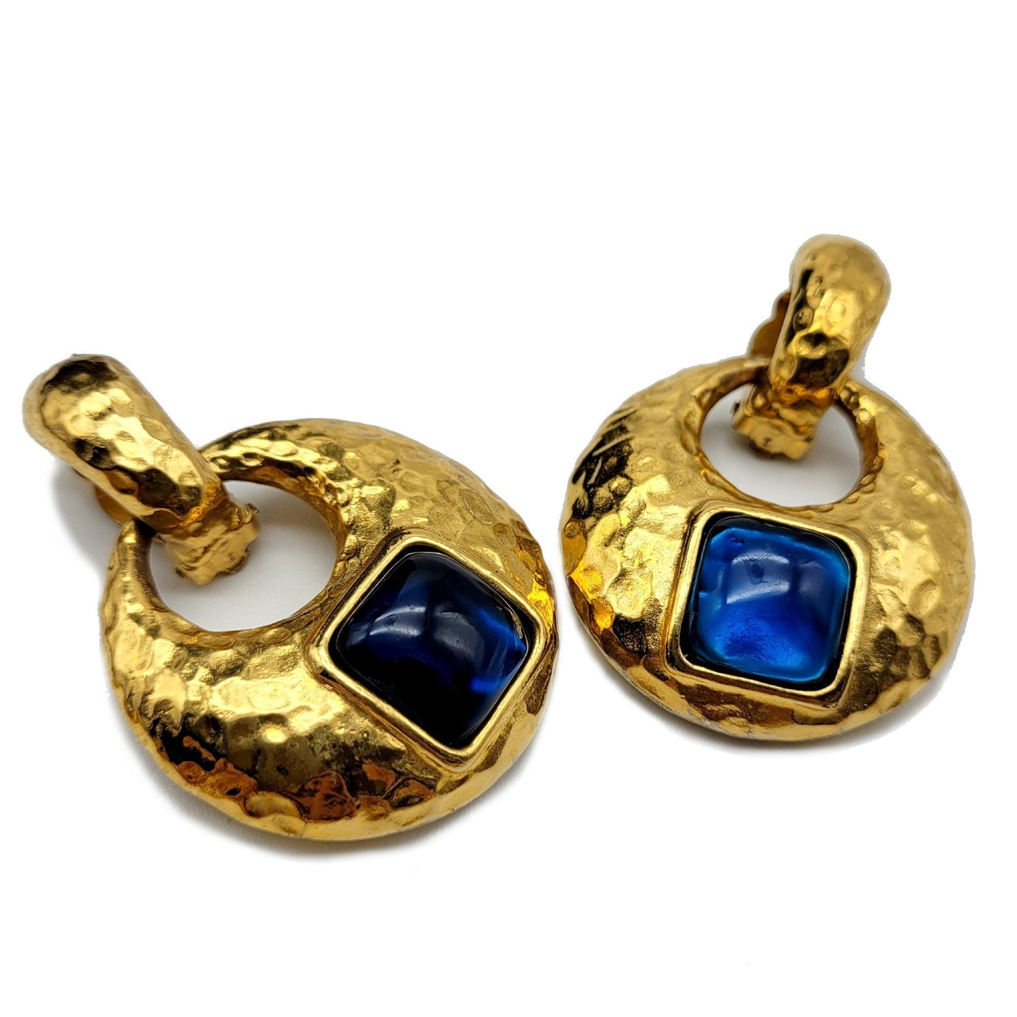 Vintage Yves Saint Laurent glass cabochon Earrings - Secondista